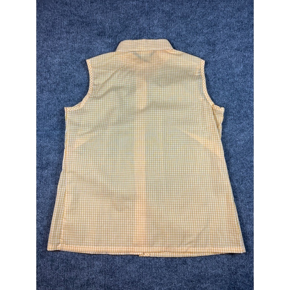 Vintage Sears Yellow Gingham Sleeveless Button Up Top Blouse Shirt 38 - Picture 6 of 7